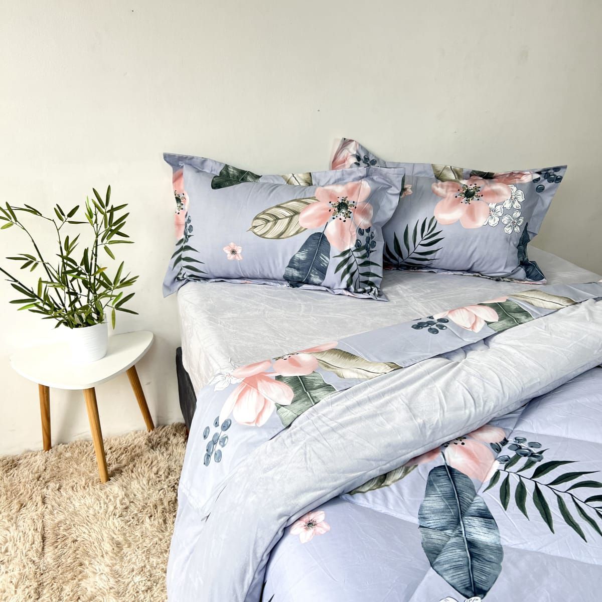 MINGDA - Set de Edredon King Piel de Angel + Sabanas + Fundas de 5 piezas