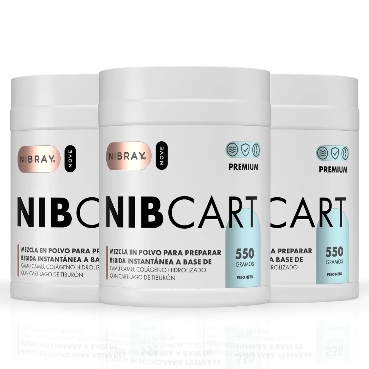 NIBRAY - Colageno con Cartílago de Tiburón Pack 3 Potes Nibcart Premium