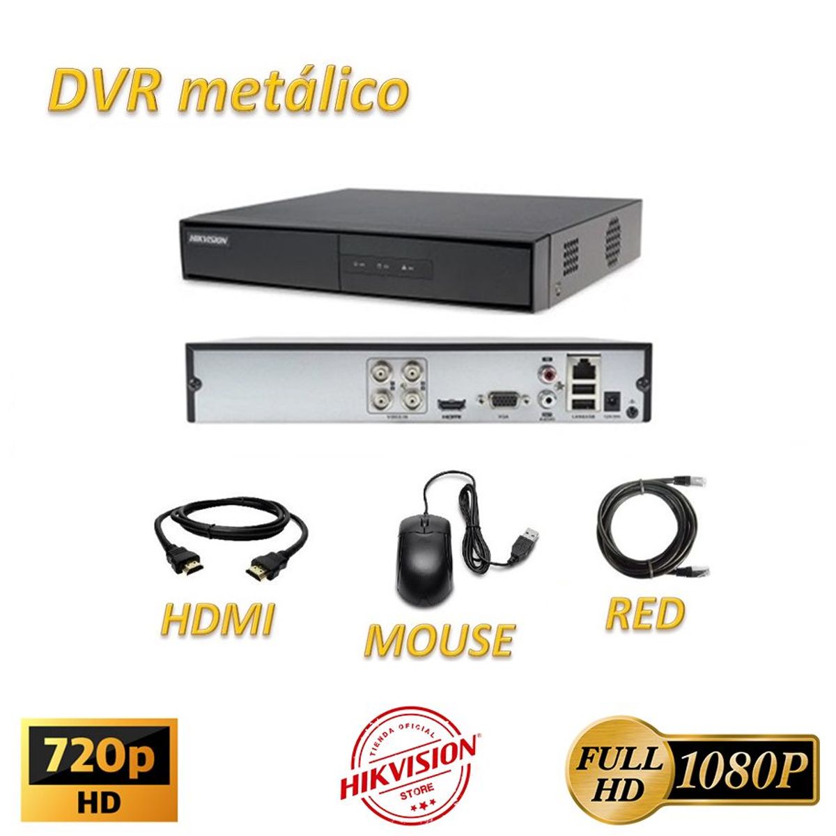 HIKVISION - kit 4 Cámaras Seguridad FULLHD Hikvision + 2TB + AUDIO