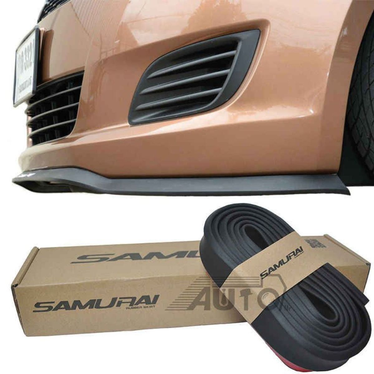 GENERICO - CINTA LIP DELANTERO SAMURAI  NEGRO MATE  2.5METROS