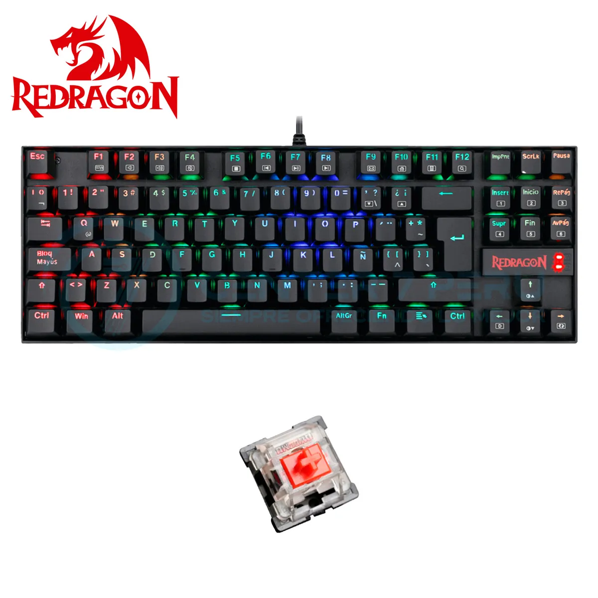 REDRAGON - K552RGB KUMARA black RED SWITCH Español