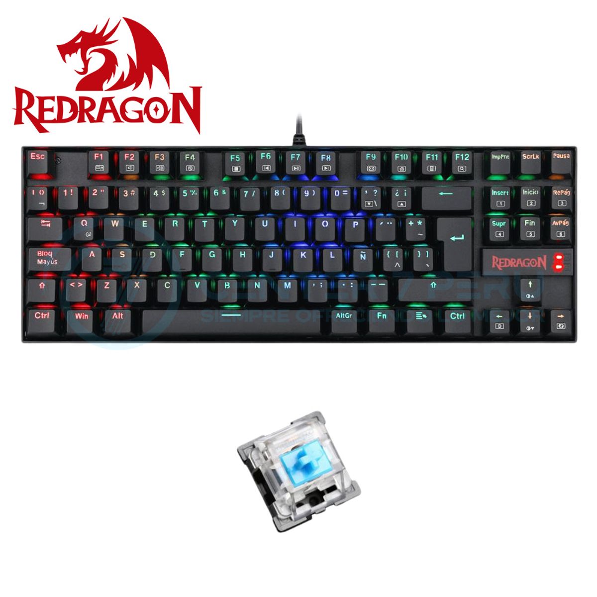 REDRAGON - K552RGB KUMARA black AZUL SWITCH Español