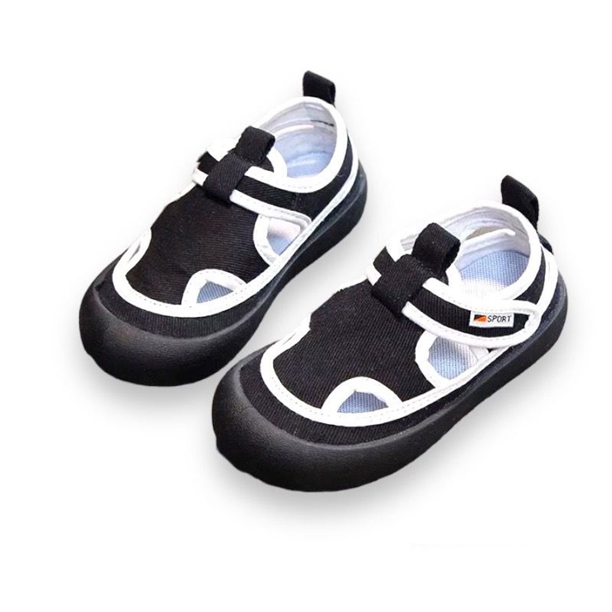 GENERICO - Zapatillas de Niño Niña Hermosas de Tela Unisex Velcro Negro