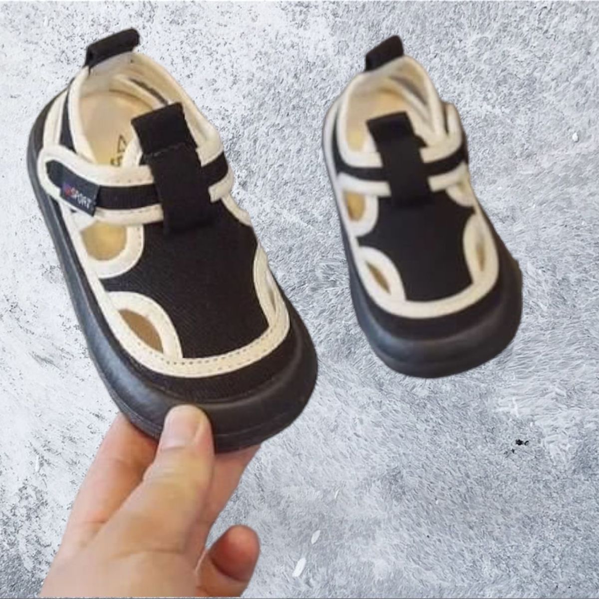 GENERICO - Zapatillas de Niño Niña Hermosas de Tela Unisex Velcro Negro