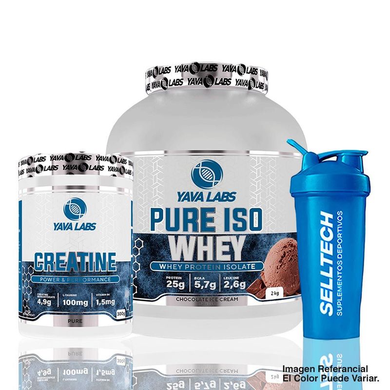GENERICO - Pack Yava Labs Iso Whey 2Kg ChocolateCreatina 300GrShaker