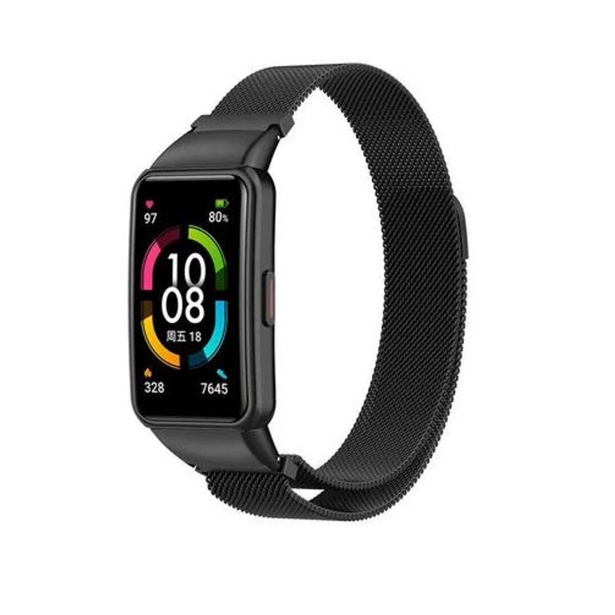 GENERICO - Correa De Milanesa Para Huawei Band 7 - Negro