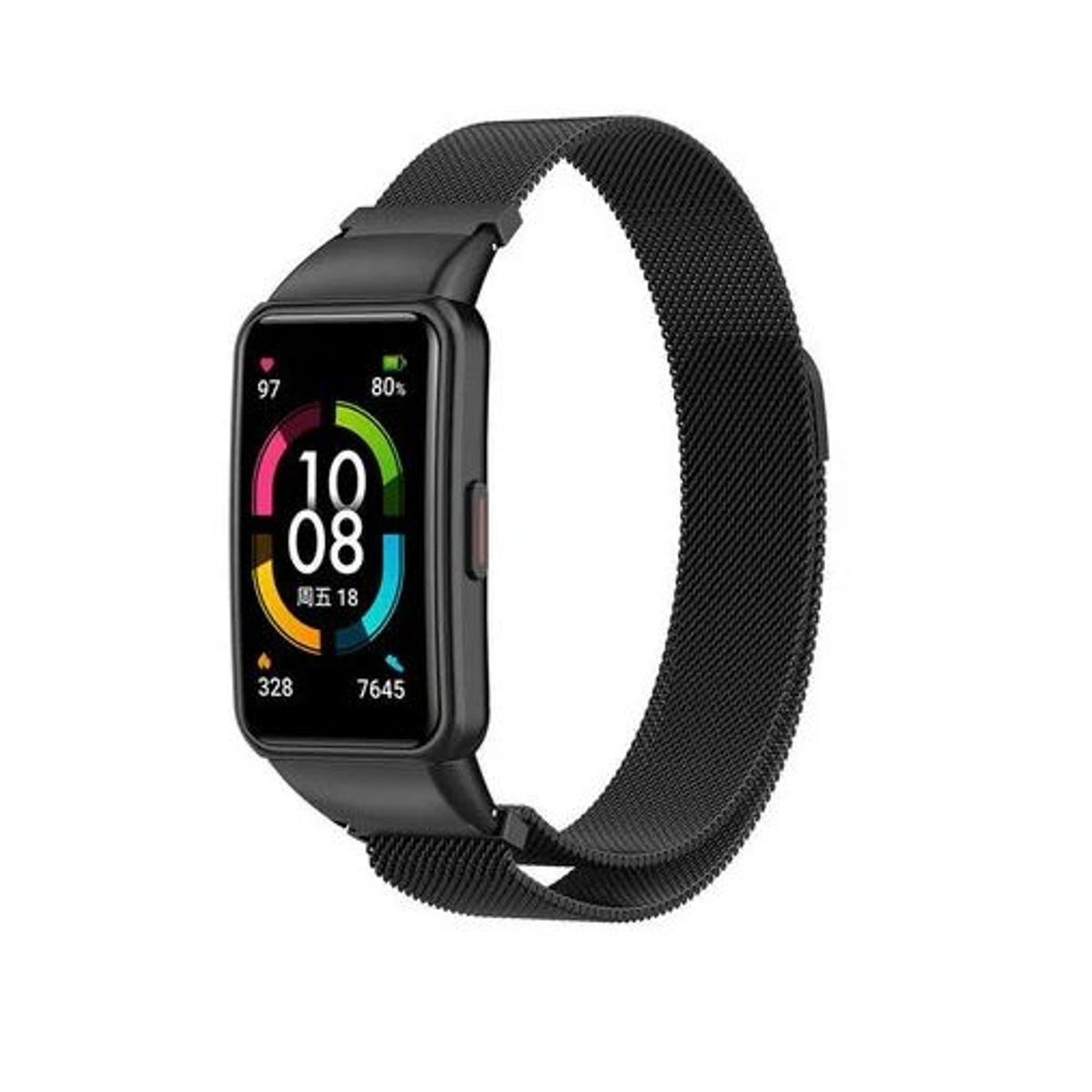GENERICO - Correa De Milanesa Para Huawei Band 7 - Negro