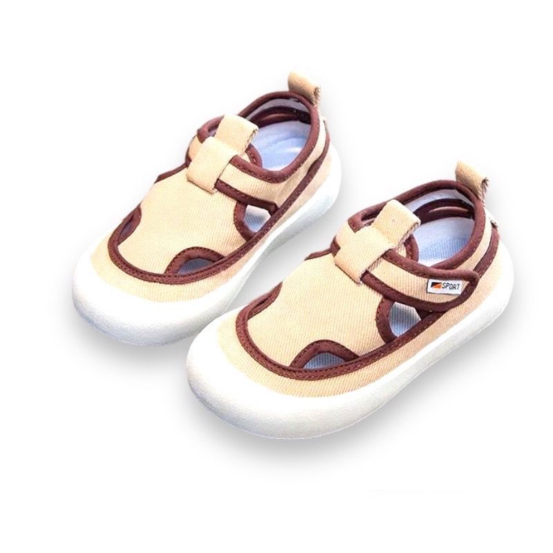 GENERICO - Zapatillas de Niño Niña Hermosas de Tela Unisex Velcro Marron
