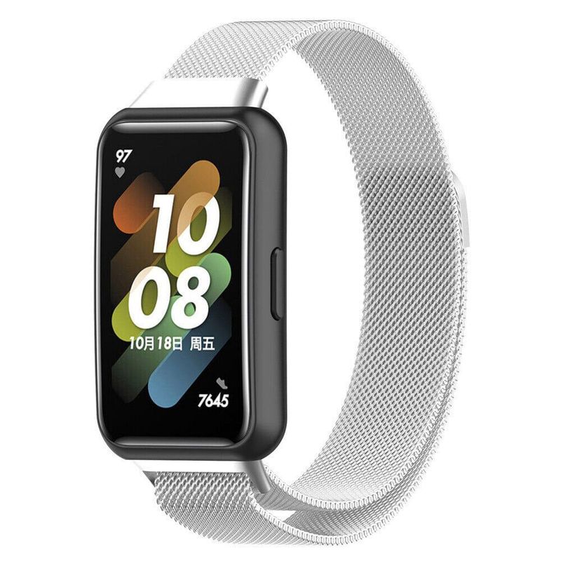 GENERICO - Correa De Milanesa Para Huawei Band 7 - Plata