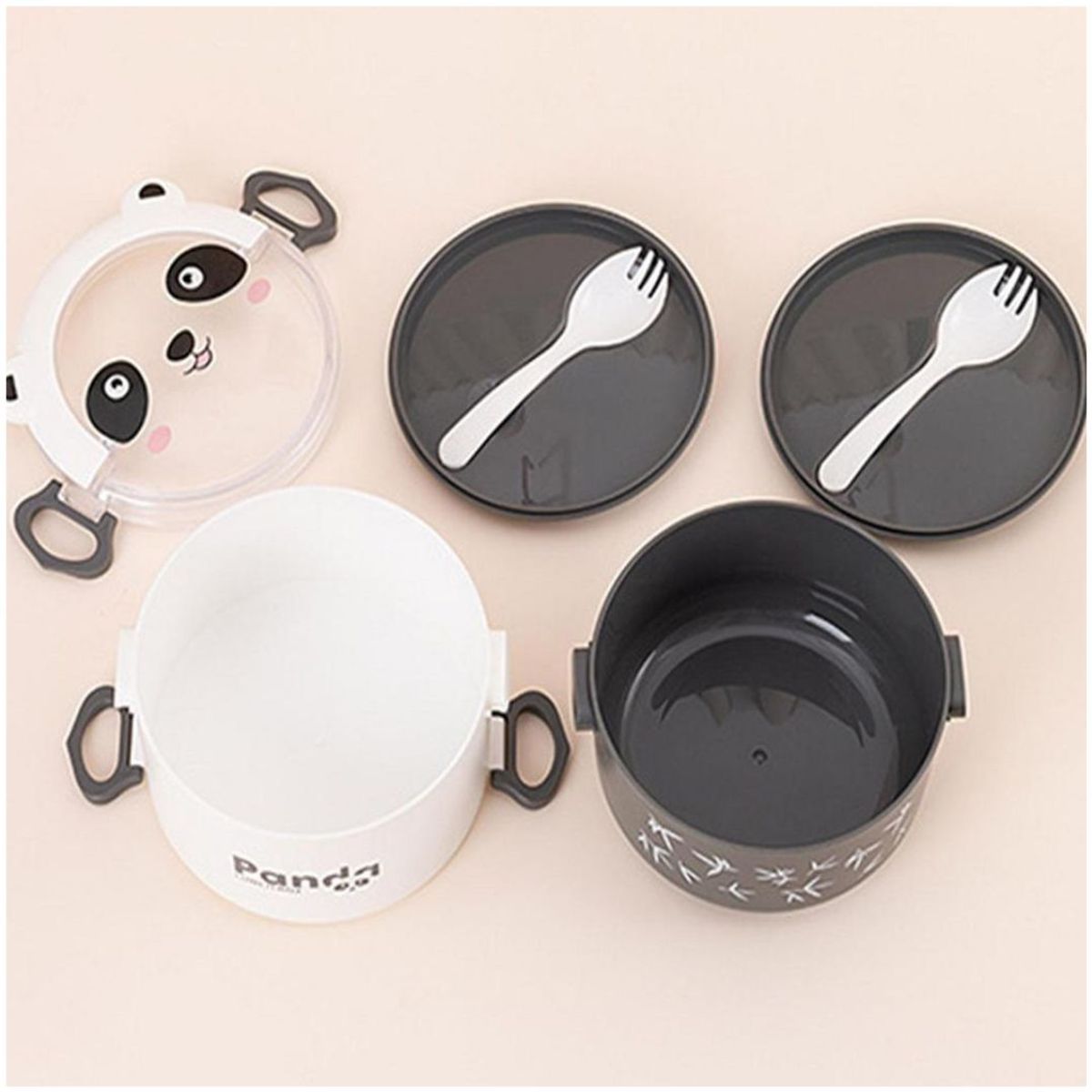 INSPIRA MARKET - Taper fiambrera portátil contenedor de alimentos osito 2 niveles