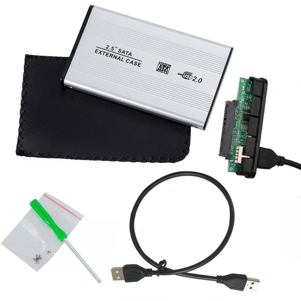 GENERICO - Case Disco Duro Externo Sata 2.5" Usb 2.0 laptop gris