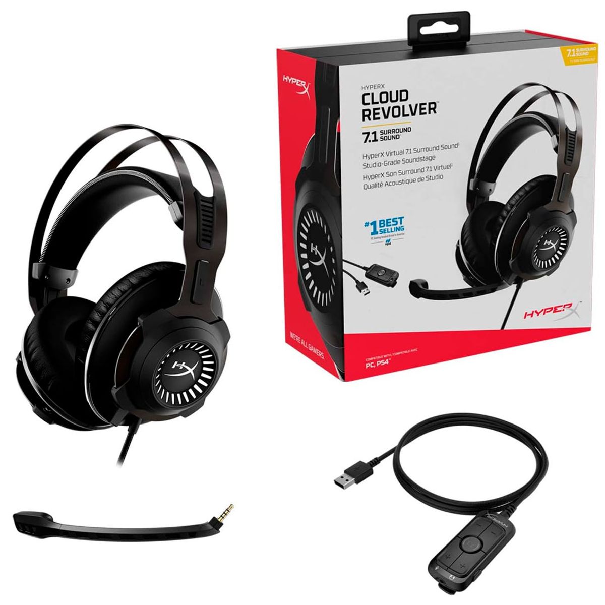 HYPERX CLOUD - audífono Gamer HyperX Cloud r evolver 7.1 negro cancelación de ruido