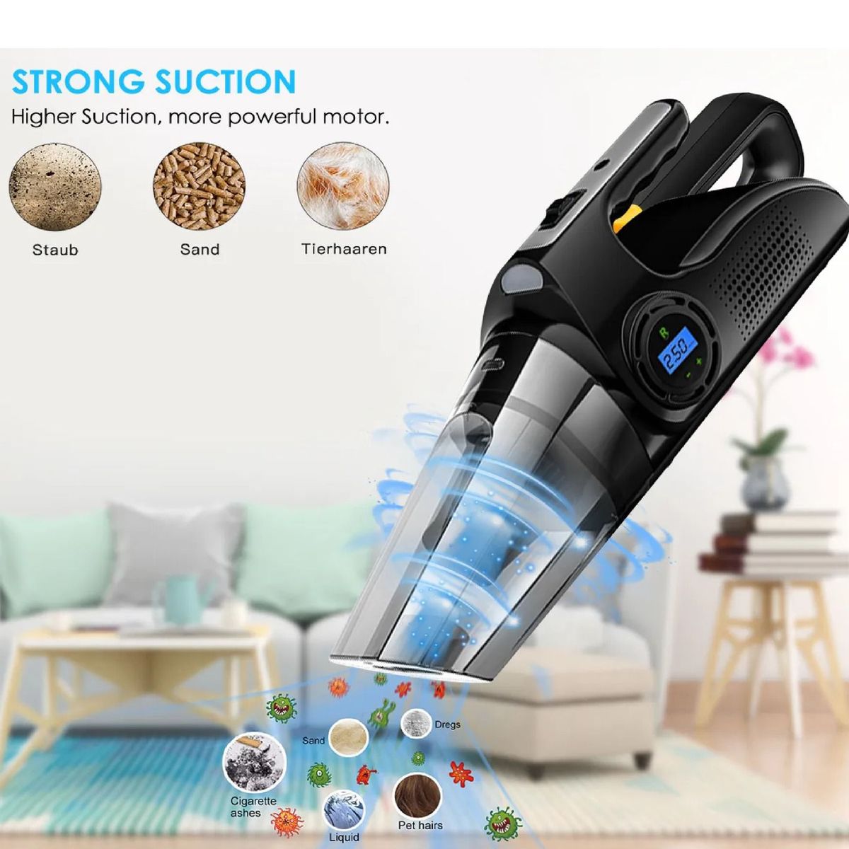 UNIVERSAL - Aspiradora portátil de mano 4 en 1 para coche