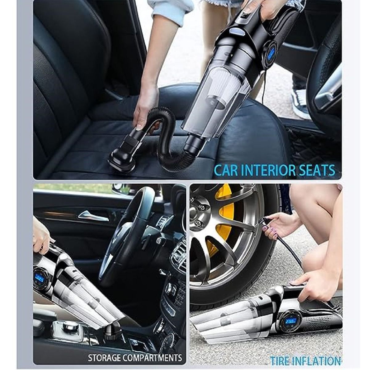 UNIVERSAL - Aspiradora portátil de mano 4 en 1 para coche