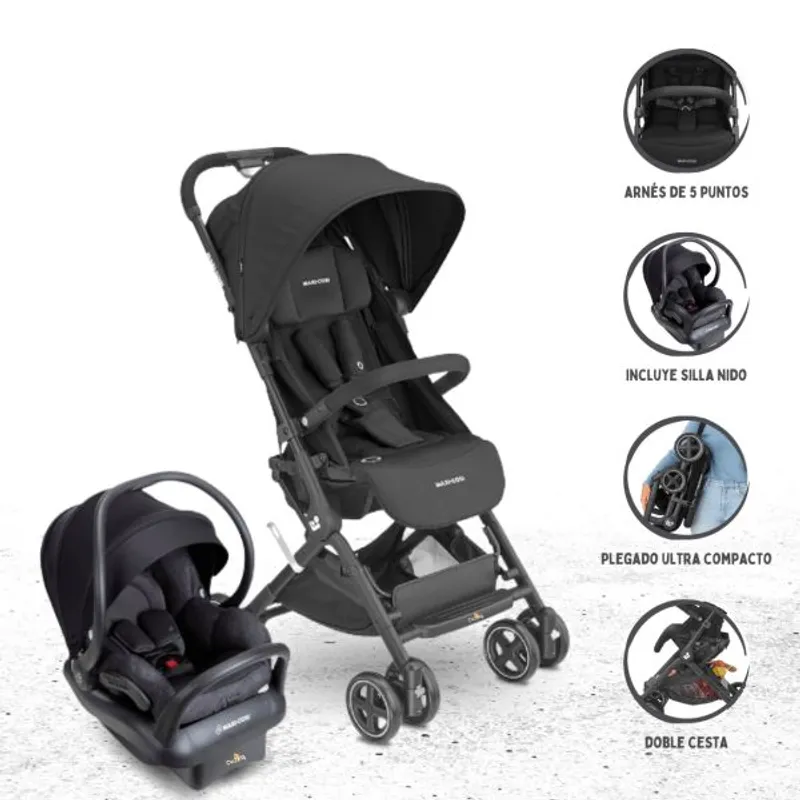 MAXI COSI - Coche Travel System para Bebé «LARA 2 ESSENTIAL» Black