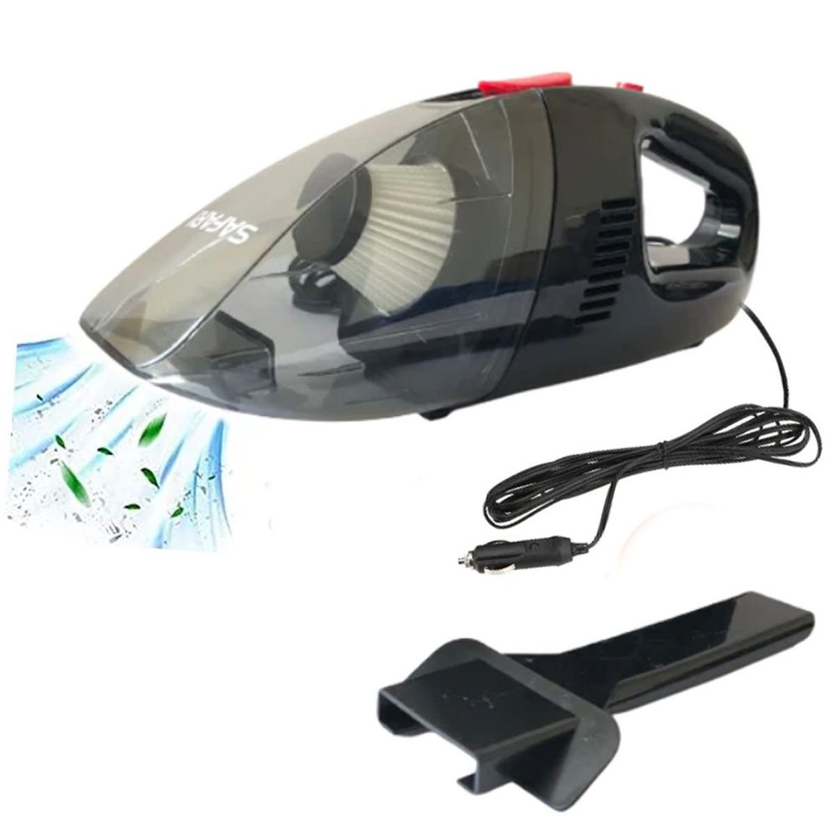 SAFARI - Aspiradora de mano para Auto 80W 12V cable 3 metros SAFARI H18N7157