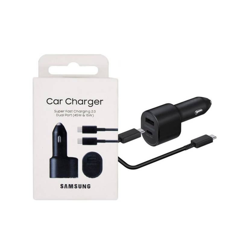 SAMSUNG - Cargador Auto Samsung Súper Fast Charging 2.0 45W Negro