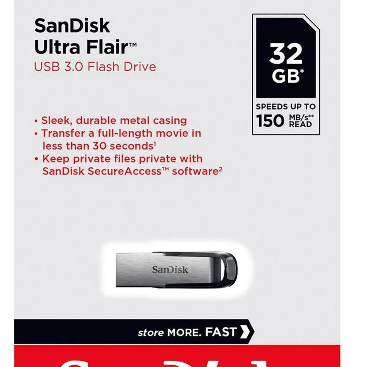 SANDISK - Memoria USB  SANDISK ULTRA FLAIR 32 GB