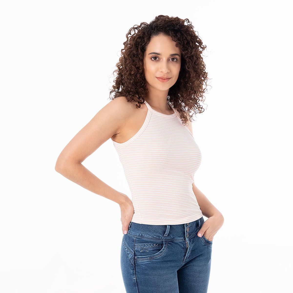 PIONIER - Polo Tiras  Jersey Full Lycra Mujer Anxela.