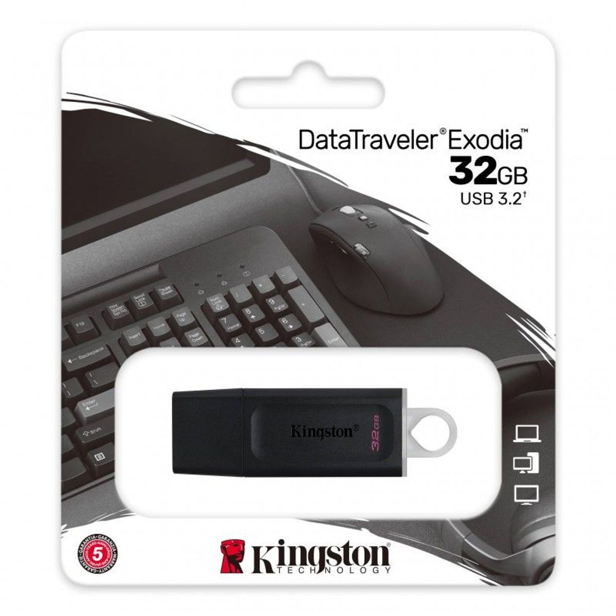 KINGSTON - Memoria USB 32GB KINGSTON EXODIA 3.2 DataTraveler  -Negro