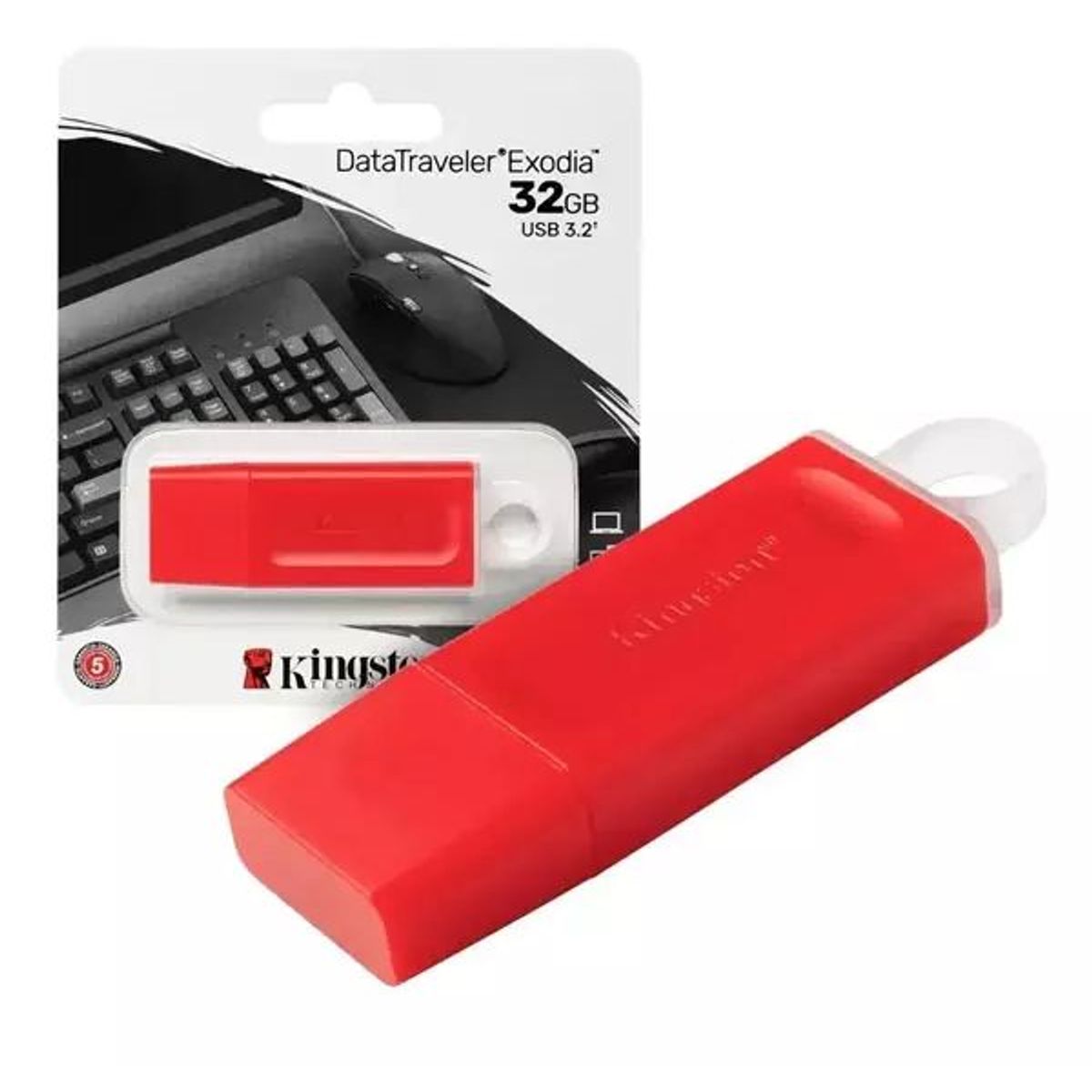 KINGSTON - Memoria USB 32GB KINGSTON EXODIA 3.2 DataTraveler  -Rojo