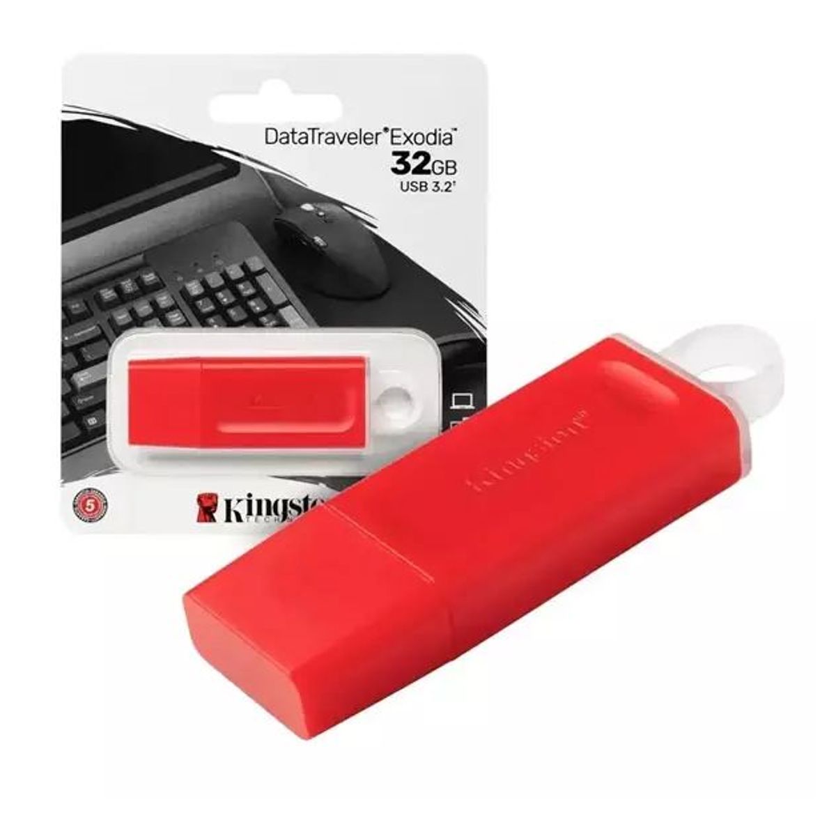 KINGSTON - Memoria USB 32GB KINGSTON EXODIA 3.2 DataTraveler  -Rojo