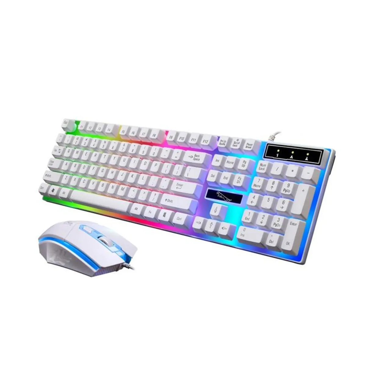 GENERICO - Teclado y Mouse RGB Kit Gamer Iluminación Led Para Gaming