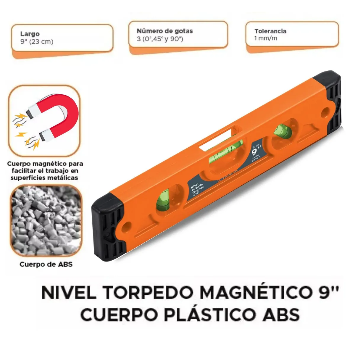 TRUPER - Combo Escuadra magnética para soldar 22 Kg 4 piezas,1 nivel magnético
