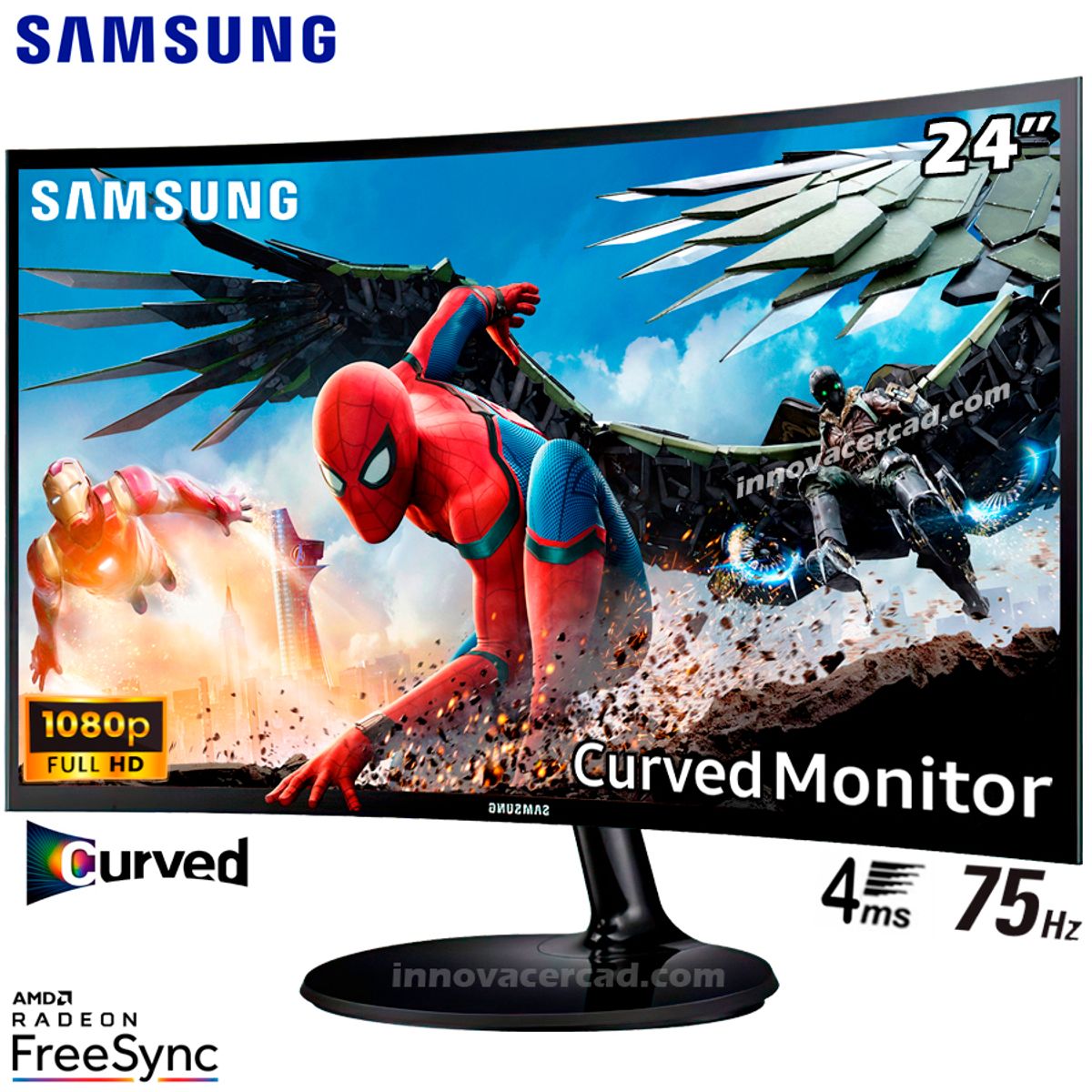 SAMSUNG - MONITOR SAMSUNG LS24C360EALXPE CURVO 24 VA FHD 75Hz 4ms