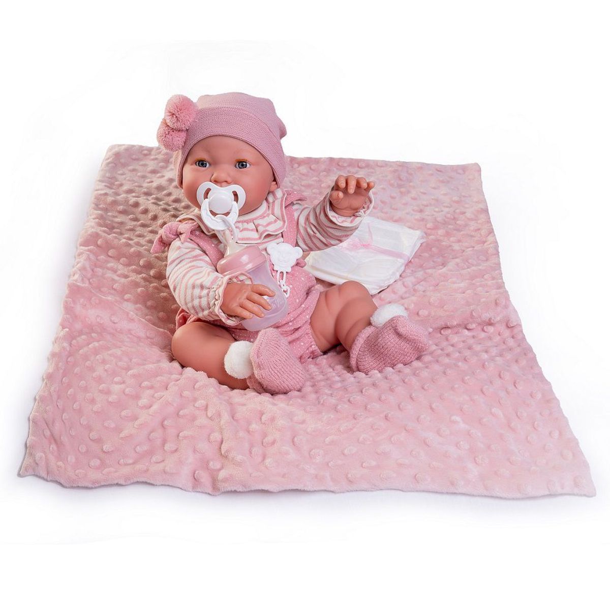 ANTONIO JUAN - Muñeca Antonio Juan Bebé Recien Nacida Mia Pipi Manta 42 Cm