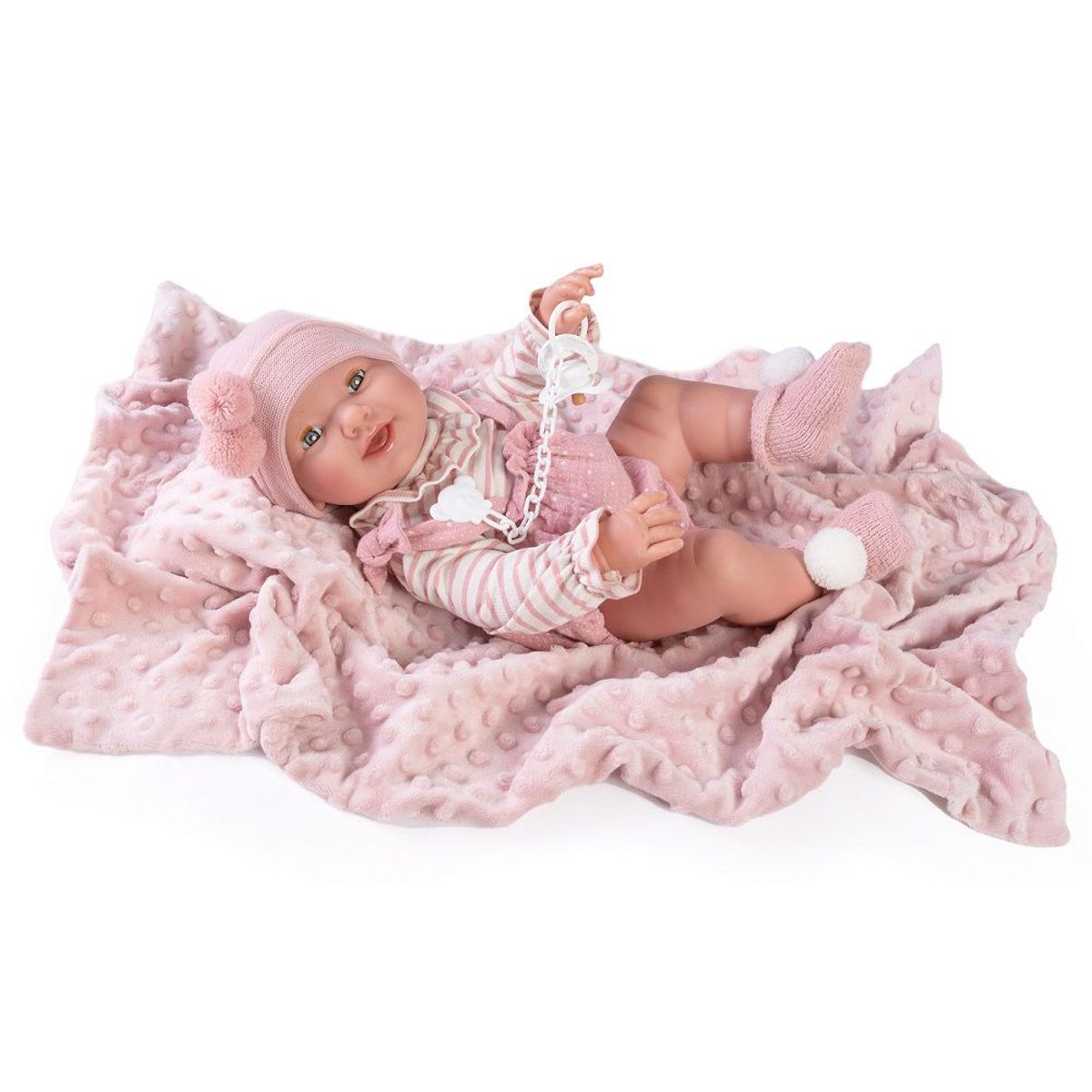 ANTONIO JUAN - Muñeca Antonio Juan Bebé Recien Nacida Mia Pipi Manta 42 Cm