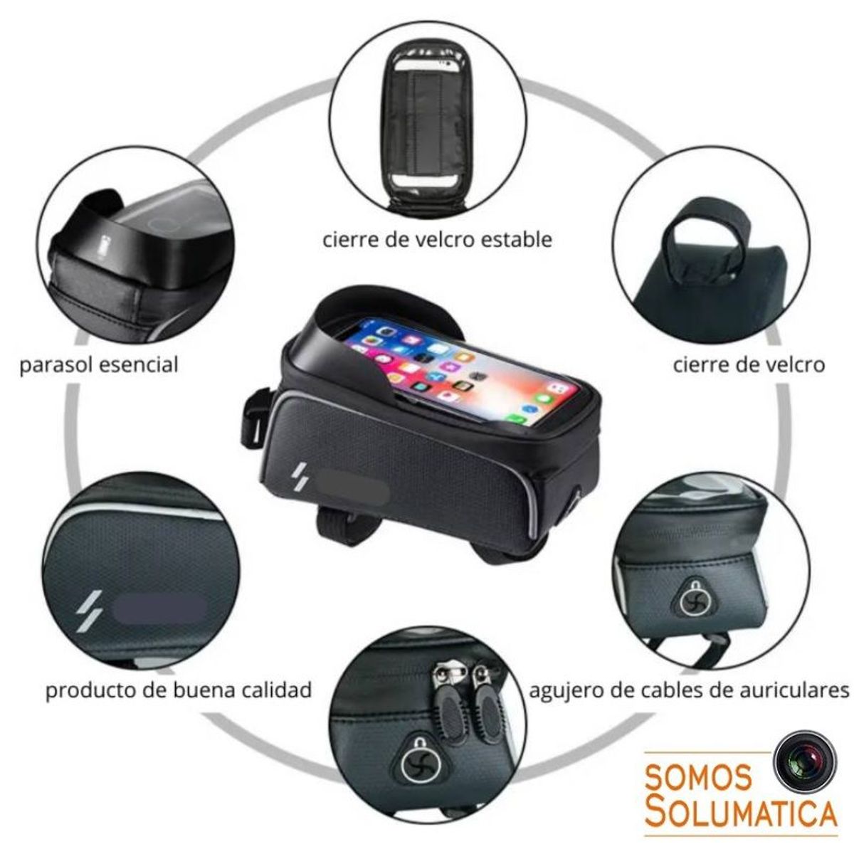 SEISA - Bolso para Bicicleta - Porta Celular - Estuche Impermeable