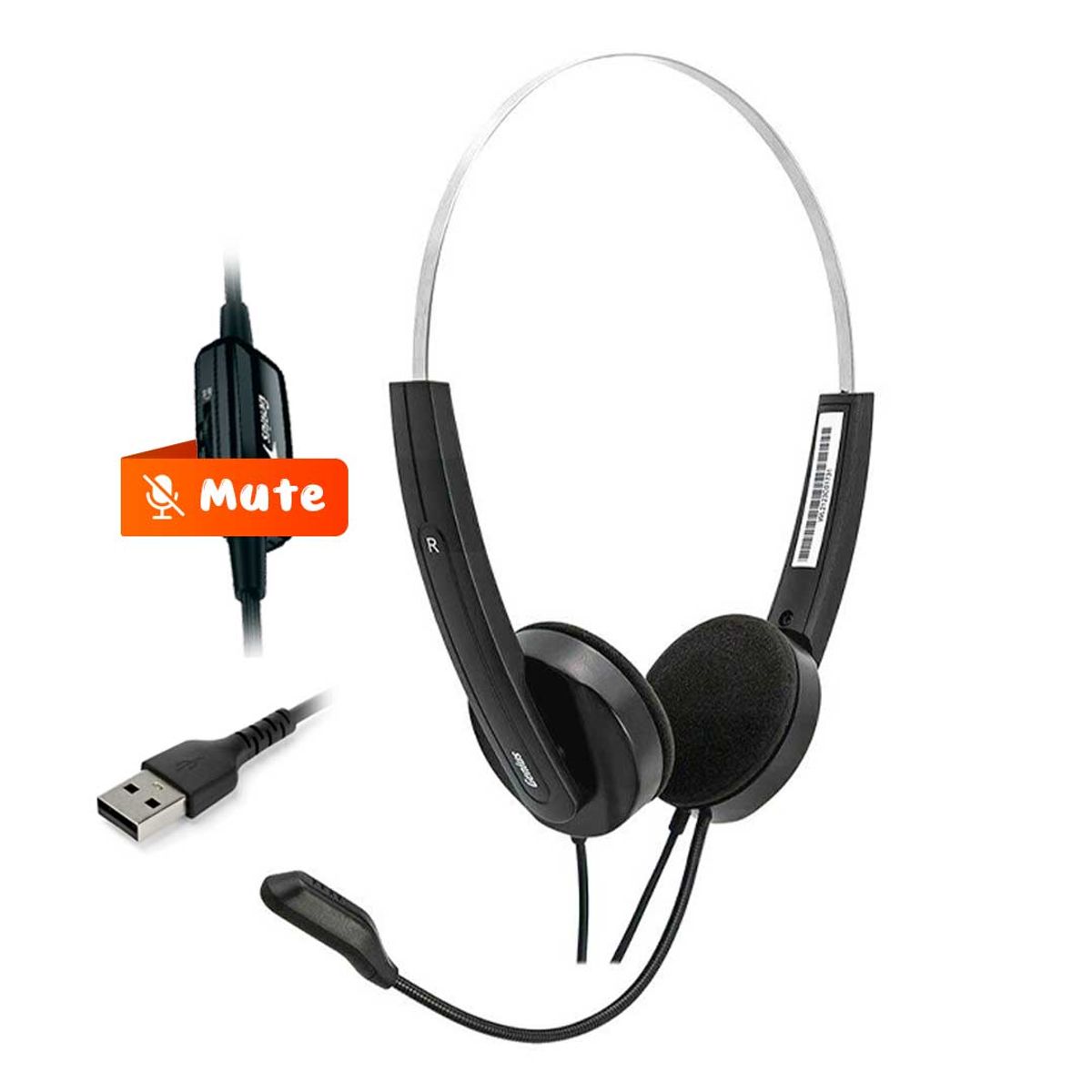 GENIUS - Audifono para Computadora USB Genius HS-220U Negro - con microfono