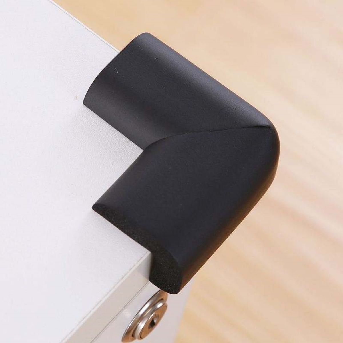 GENERICO - Protector de Esquinas Antigolpes 8 Pzs Negro