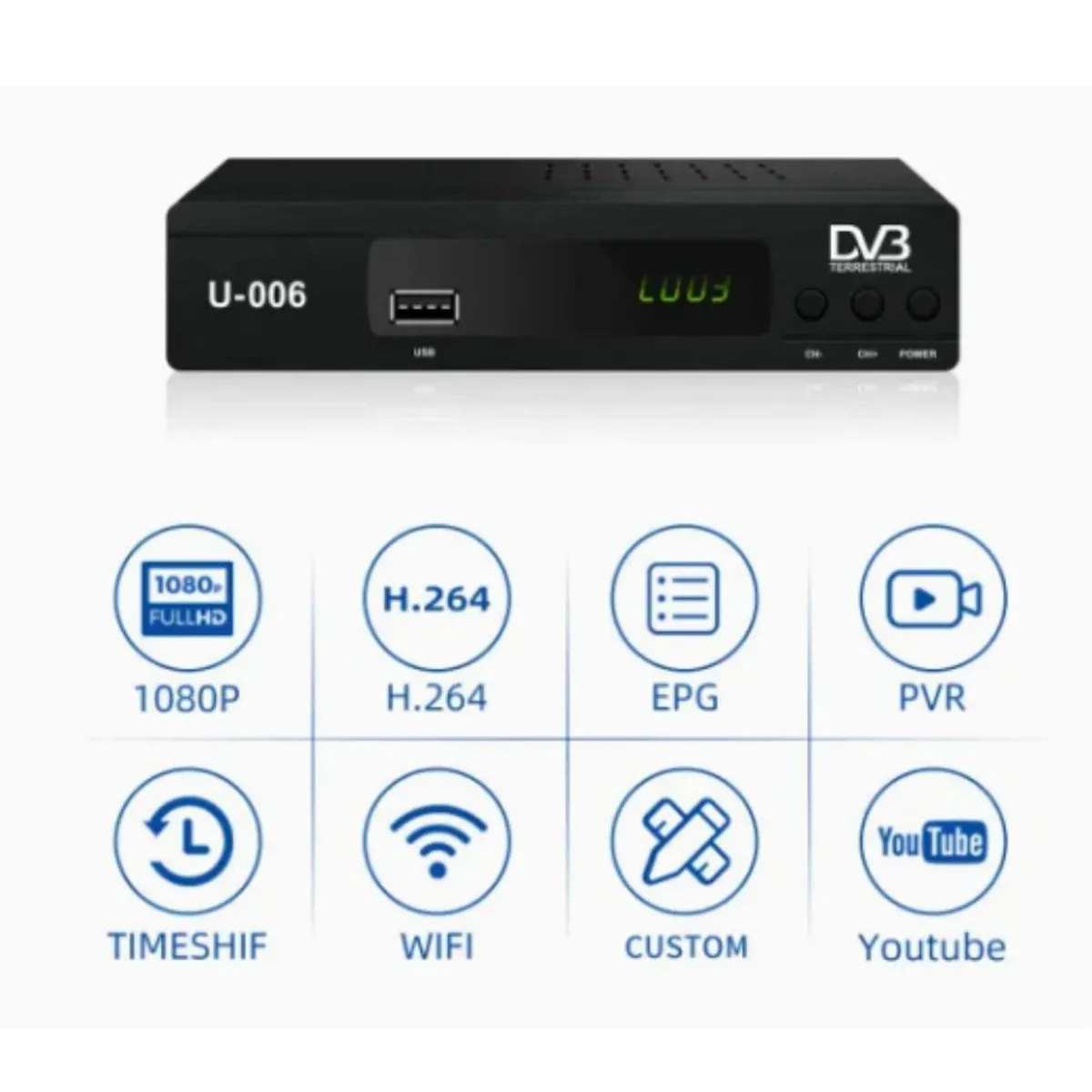 GENERICO - Sintonizador Decodificador Tv Digital Hd Canales Libre Isdb-t TDT