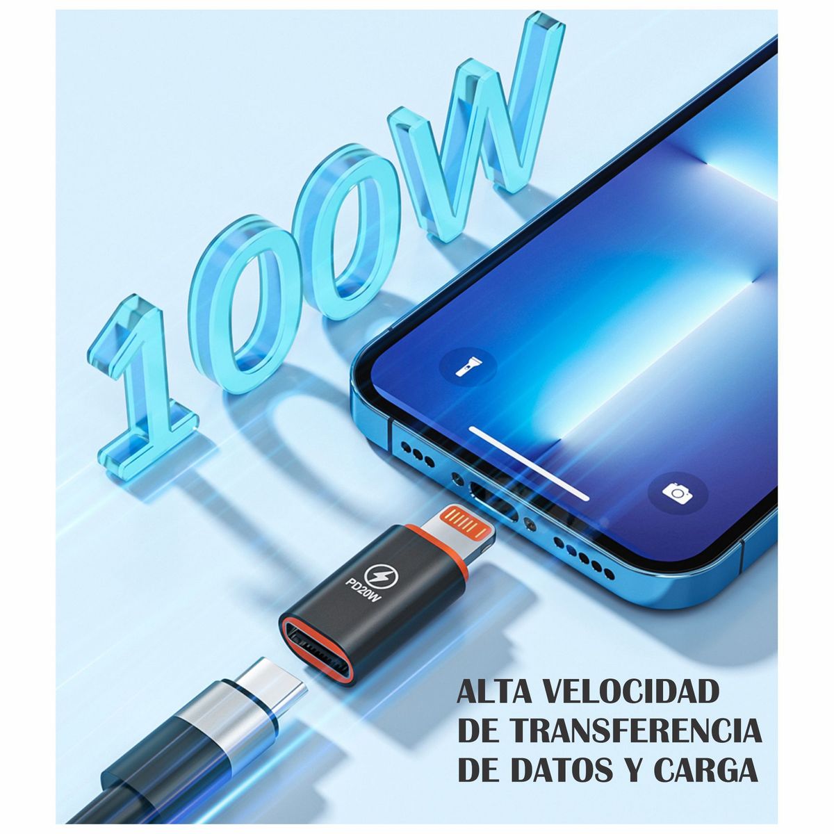 GENERICO - Adaptador USB C a Lightning para Iphone o Ipad