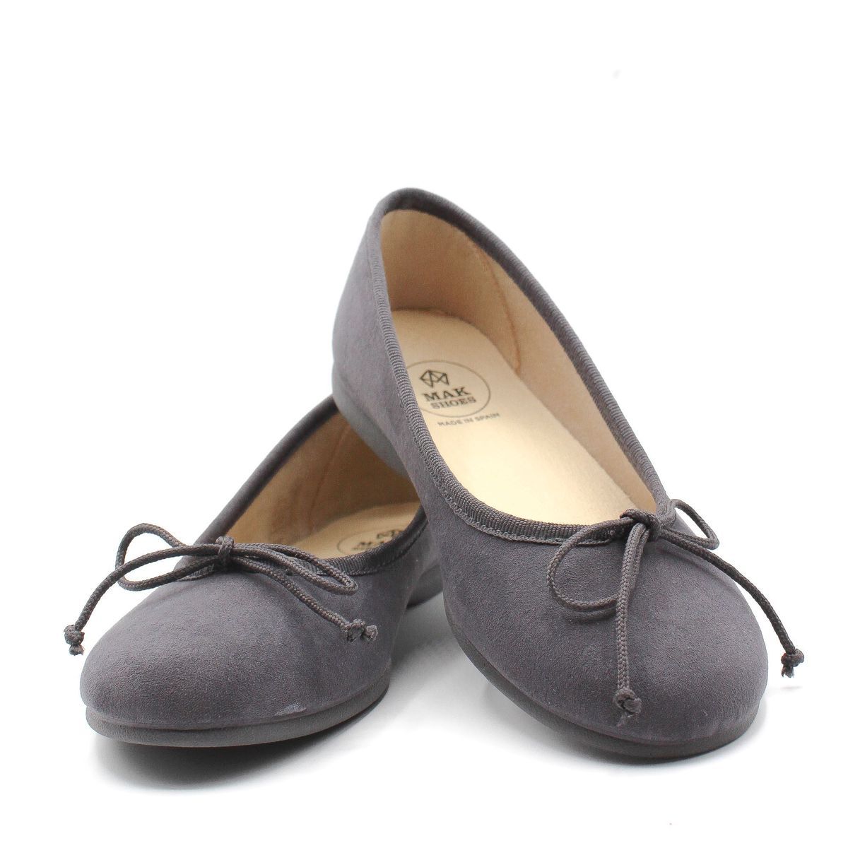 MAK SHOES - Zapato Plano Balerina de Niña y Mujer con Lazo Ajustable