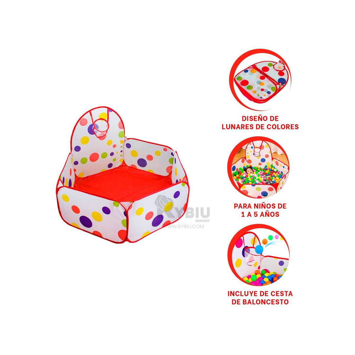 GENERICO - Piscina de tela con 100 Pelotas