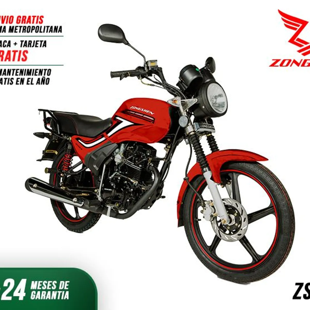 ZONGSHEN - MOTO PARA DELIVERY RENDIDORA ZS150-A ROJA