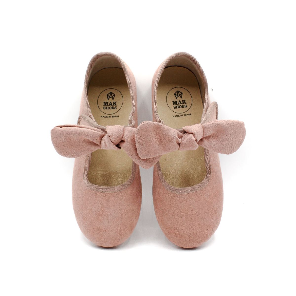 MAK SHOES - Zapatos de Niña con Adorno de Lazo anudado en ante  Tallas 19-30