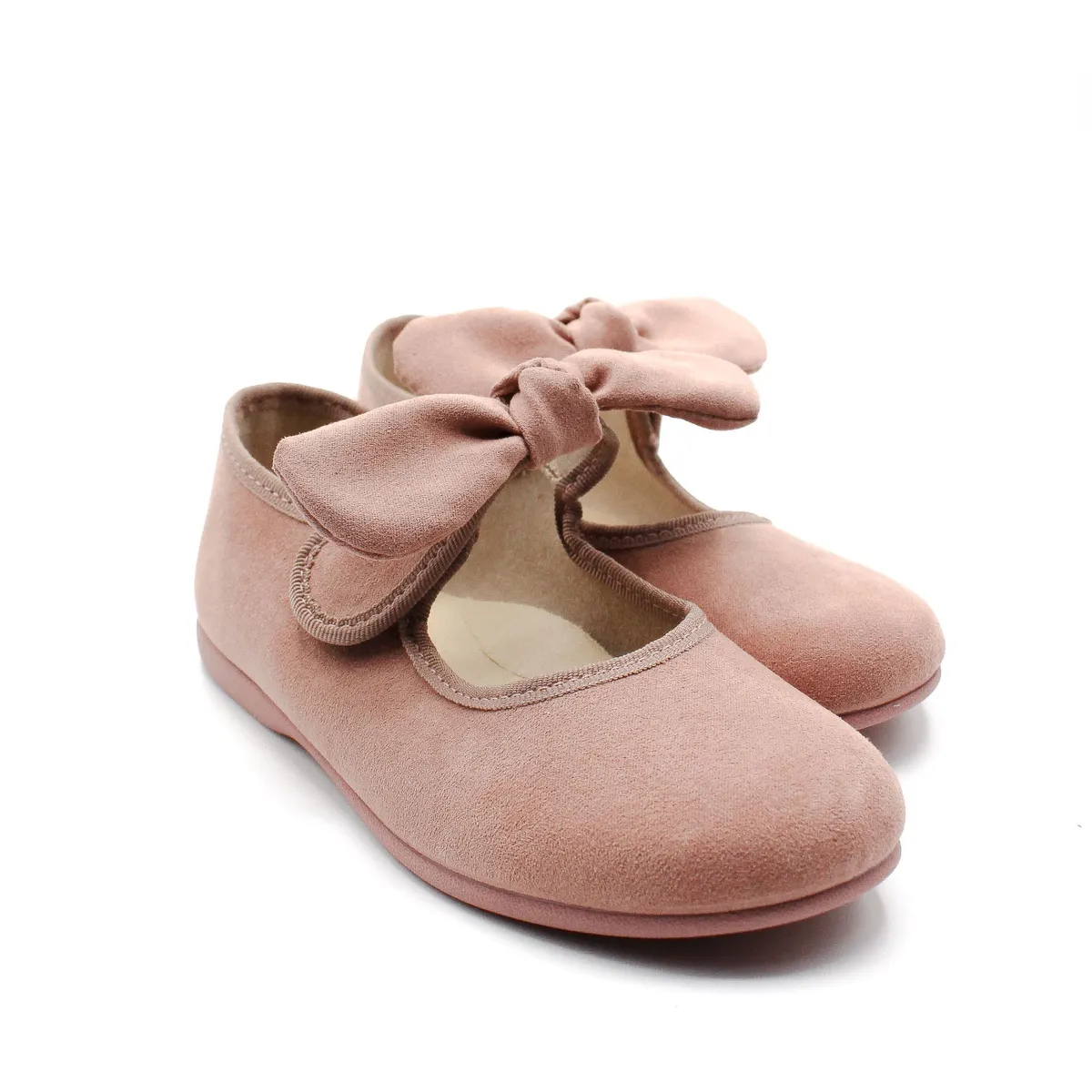 MAK SHOES - Zapatos de Niña con Adorno de Lazo anudado en ante  Tallas 19-30