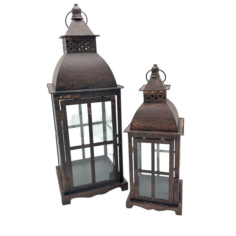 FLORIPA - Farol De Metal Set Con 2 Unidades Hl1024 FLORIPASTORE