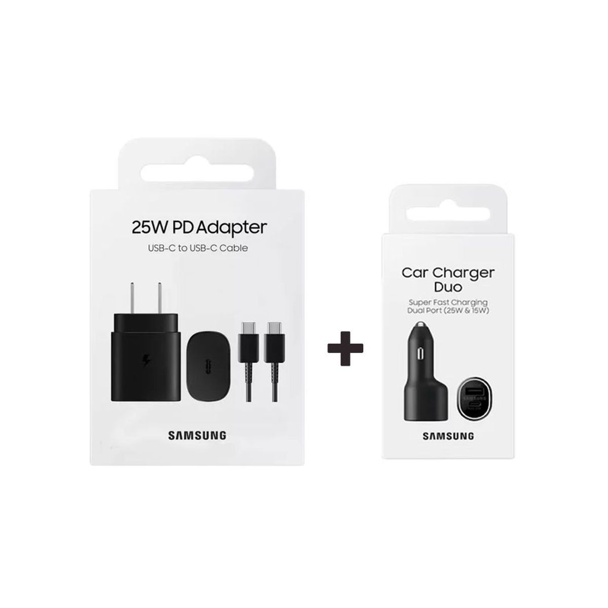 SAMSUNG - Kit Samsung Cargador con Cable 25w Cargador De Auto 25w Original