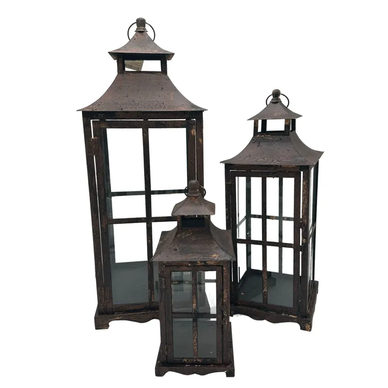 FLORIPA - Farol De Metal Set Con 3 Unidades Hl1071 FLORIPASTORE