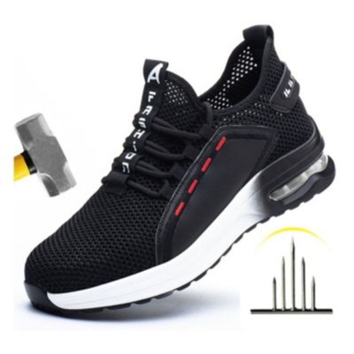 BLWOENS - Zapatos de trabajo hombre seguridad y antipinchazos-negro