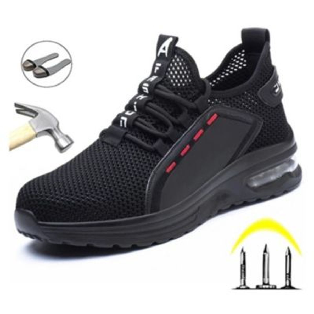 BLWOENS - Zapatos de trabajo hombre seguridad y antipinchazos-negro