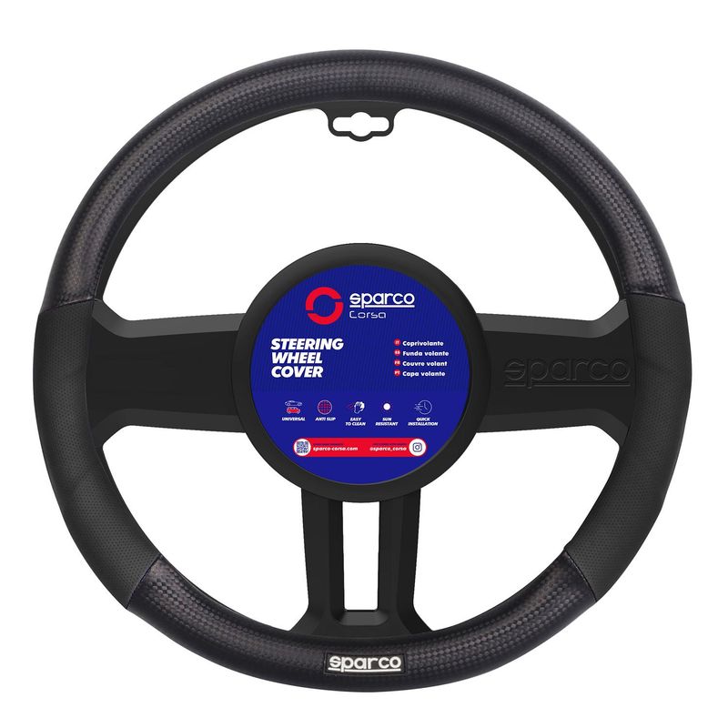 SPARCO - CUBREVOLANTE SPARCO NEGRO FIBRA CARBONO SPS121BK