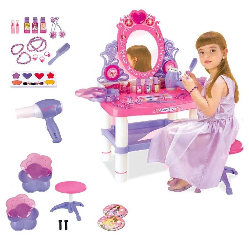 GENERICO - Gran Mesa Tocador de Maquillaje Musical con Accesorios