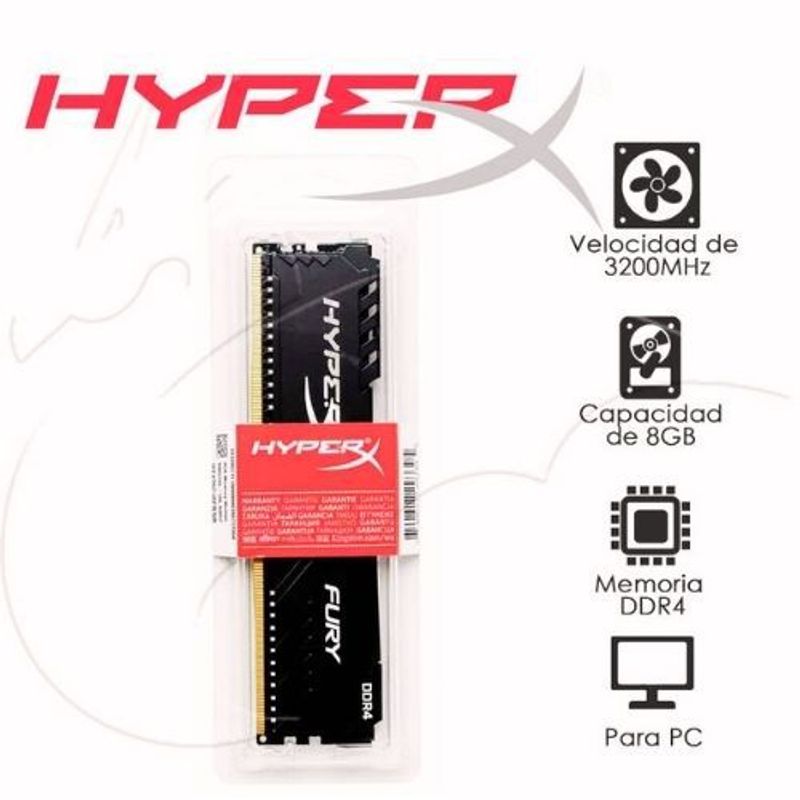 KINGSTON - Memoria Ram Ddr4 3200mhz 8gb Kingston Hyperx Fury