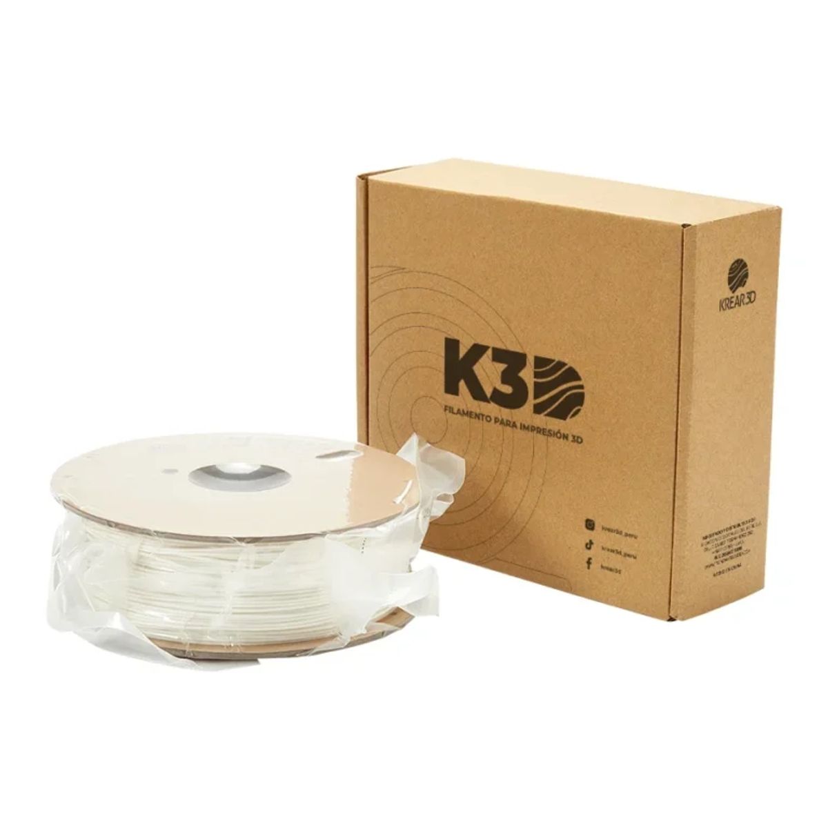 KREAR 3D - Filamento K3D PLA Blanco Mate 175mm 1Kg